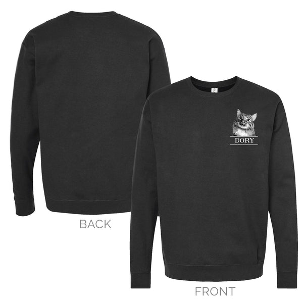 Personalized Pet Face Classic Crew Sweatshirt -Black