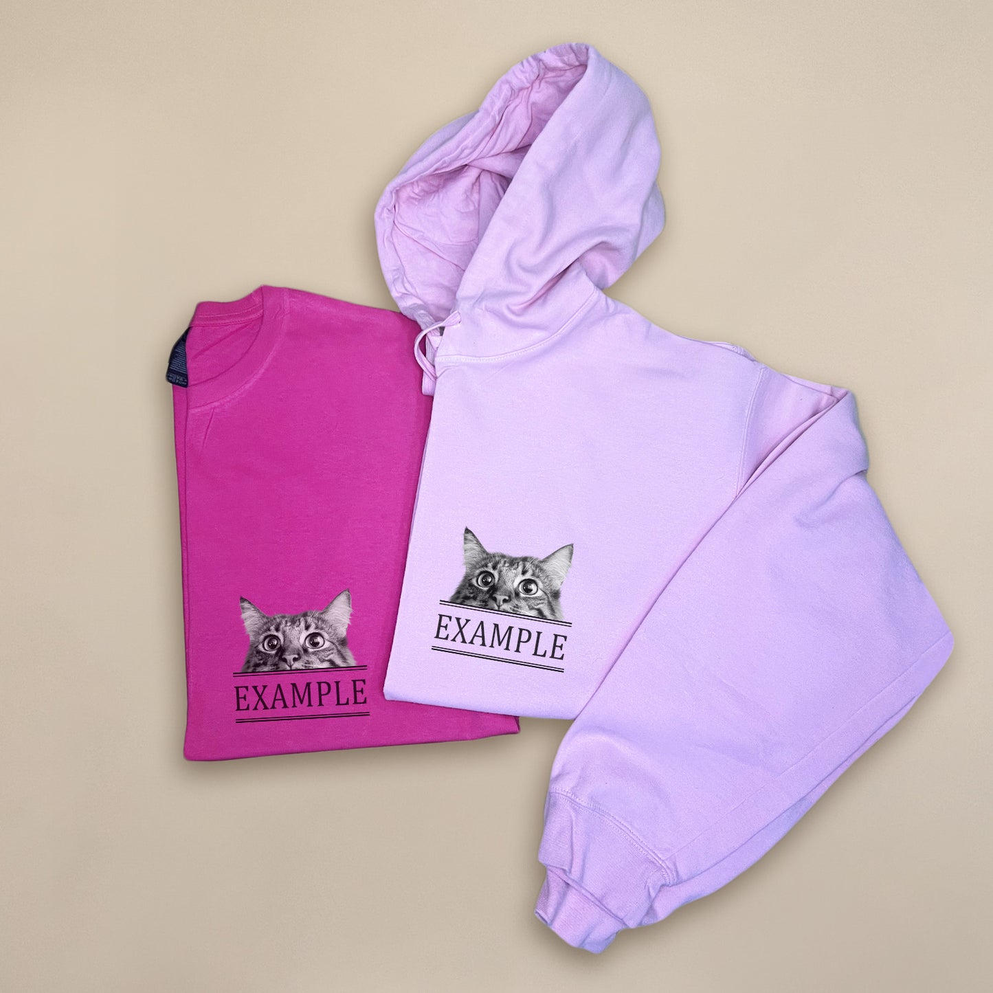 Peeking Pet - Light Pink Unisex Hoodie