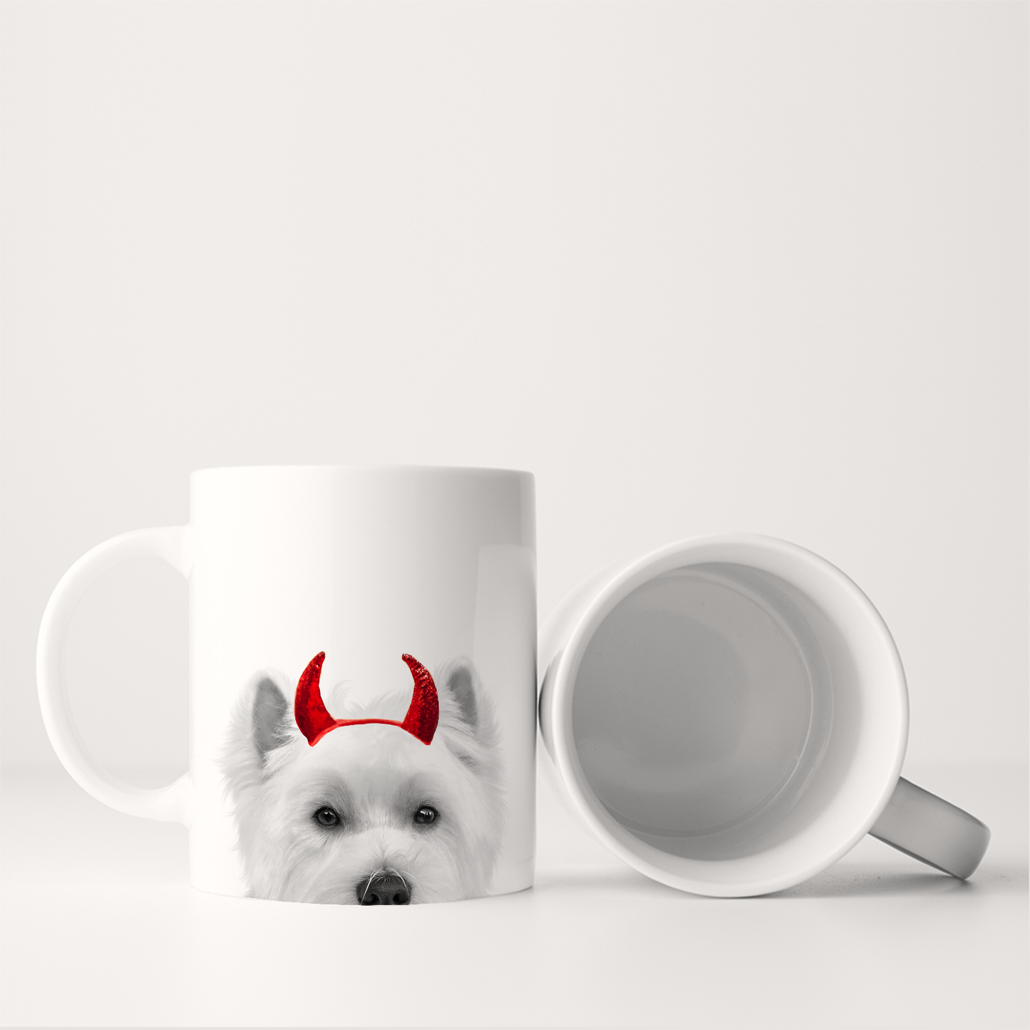 Lil' Devil Peeking Pet Halloween Mug