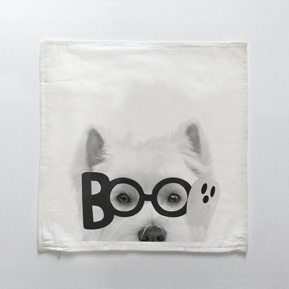 Lil' Boo Peeking Pet Halloween Pillow Cover