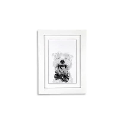 Pet Portrait in White Frame