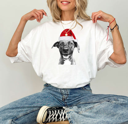 Crew T-Shirt - Santa Hat Graphic