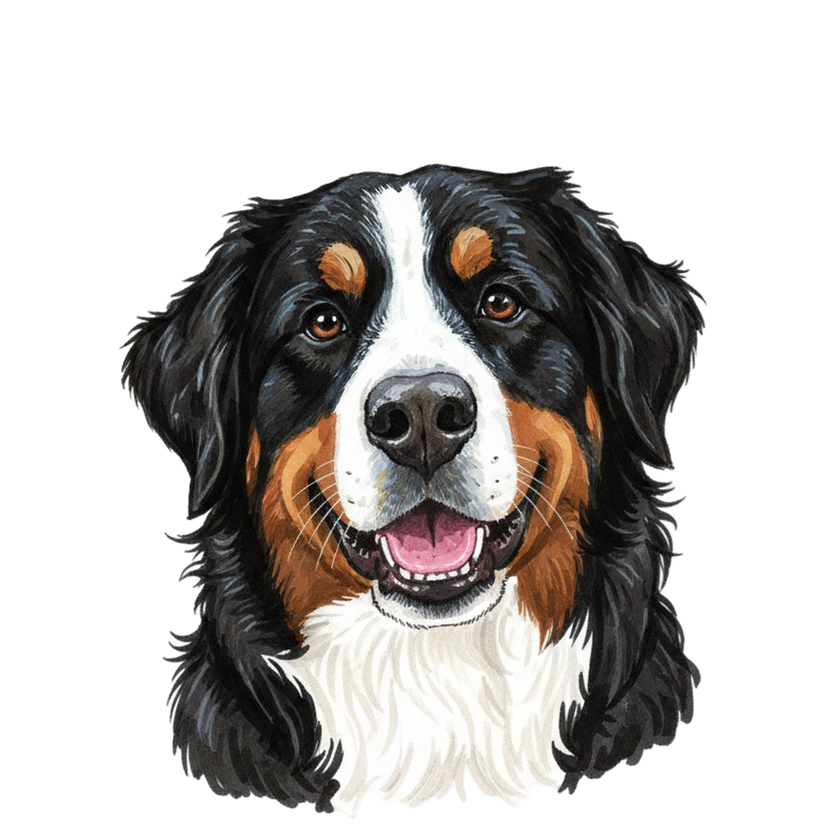 Bernese Mountain Dog portrait in Marker