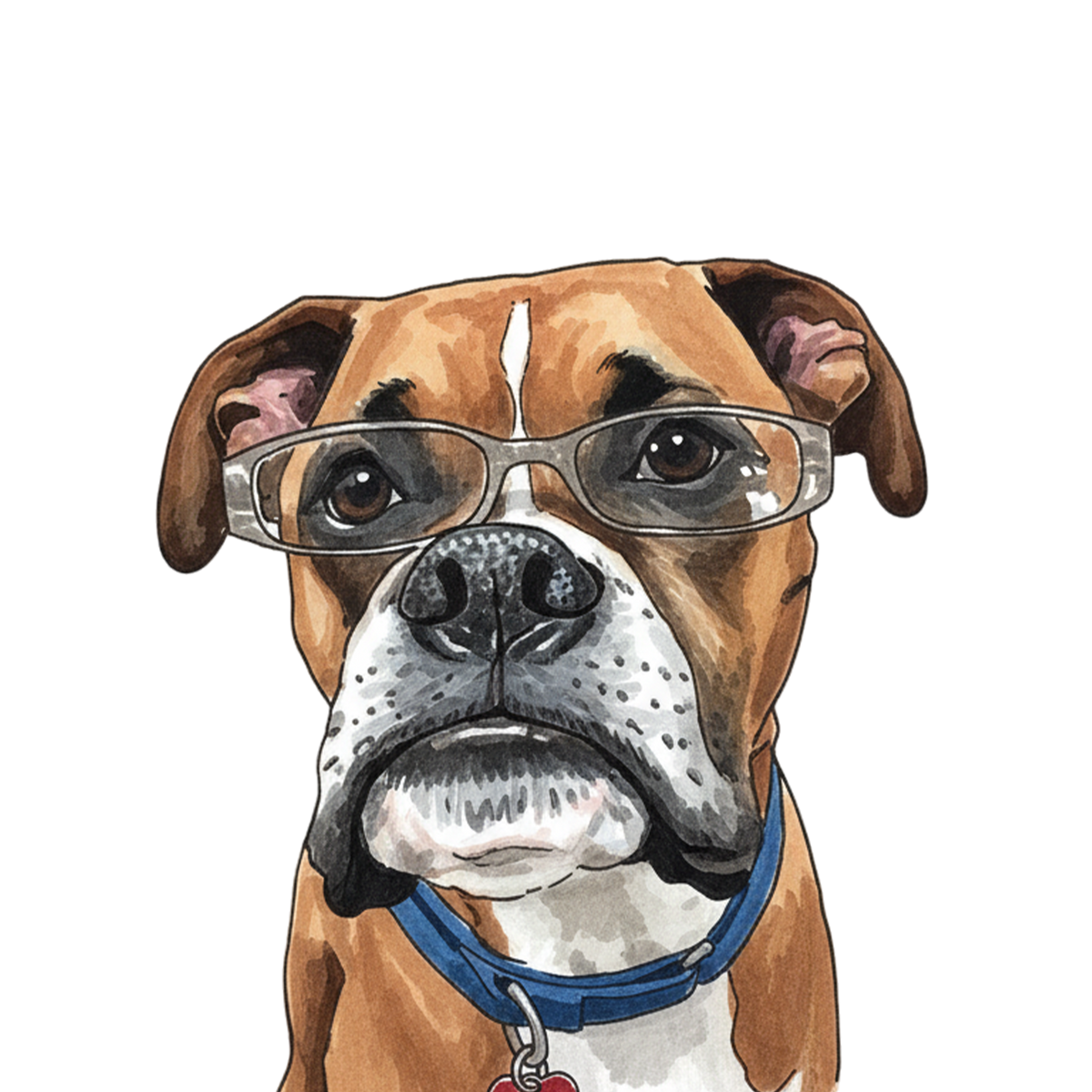 Boxer portrait in Marker