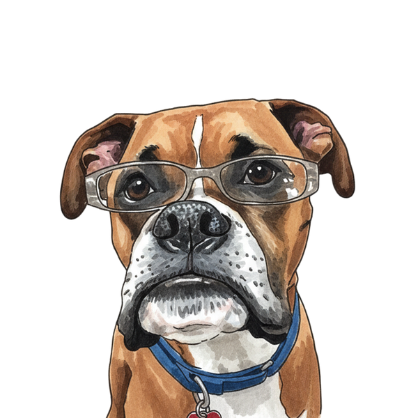 Boxer portrait in Marker style &mdash; custom pet portrait