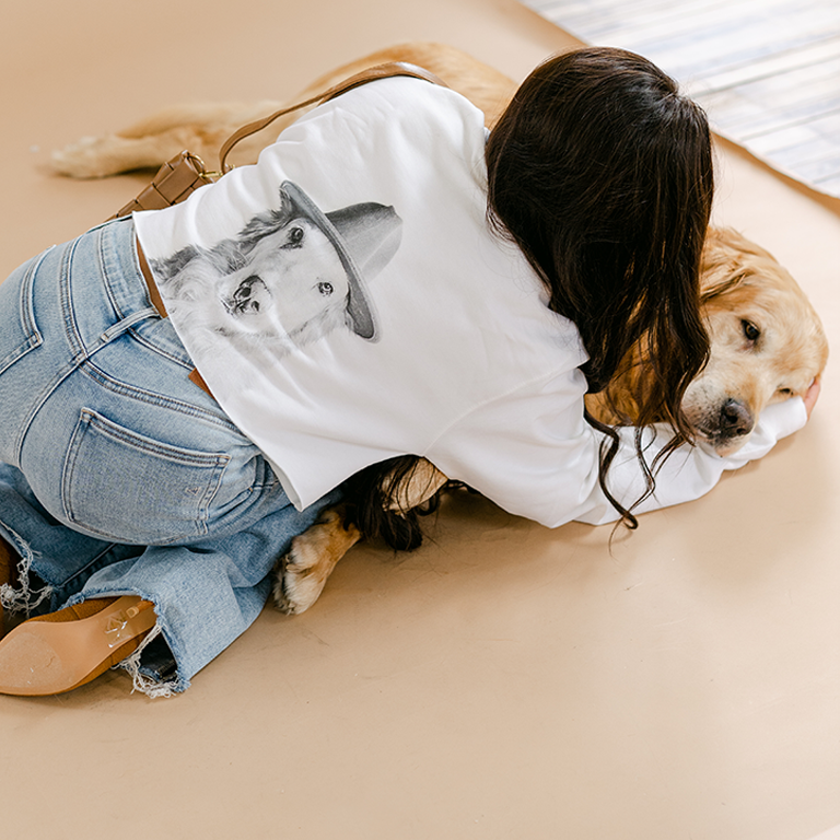 Cropped Crew Sweatshirt - Chest & Back Graphic