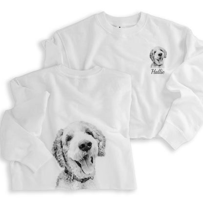 Cropped Crew Sweatshirt - Chest & Back Graphic