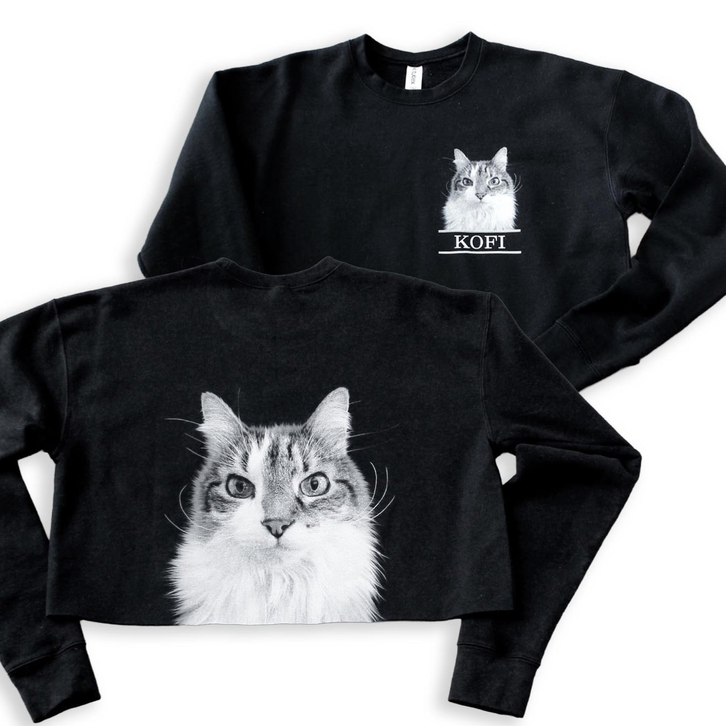 Cropped Crew Sweatshirt - Chest & Back Graphic