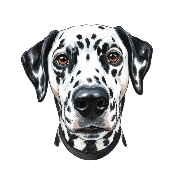 Dalmatian portrait in Marker style &mdash; custom pet portrait