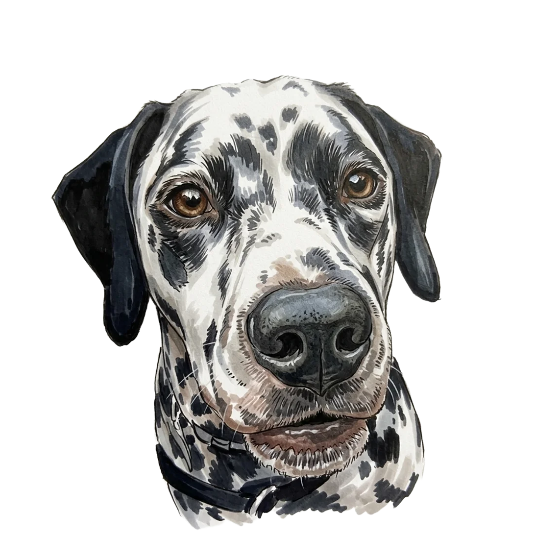 A pet portrait in Marker