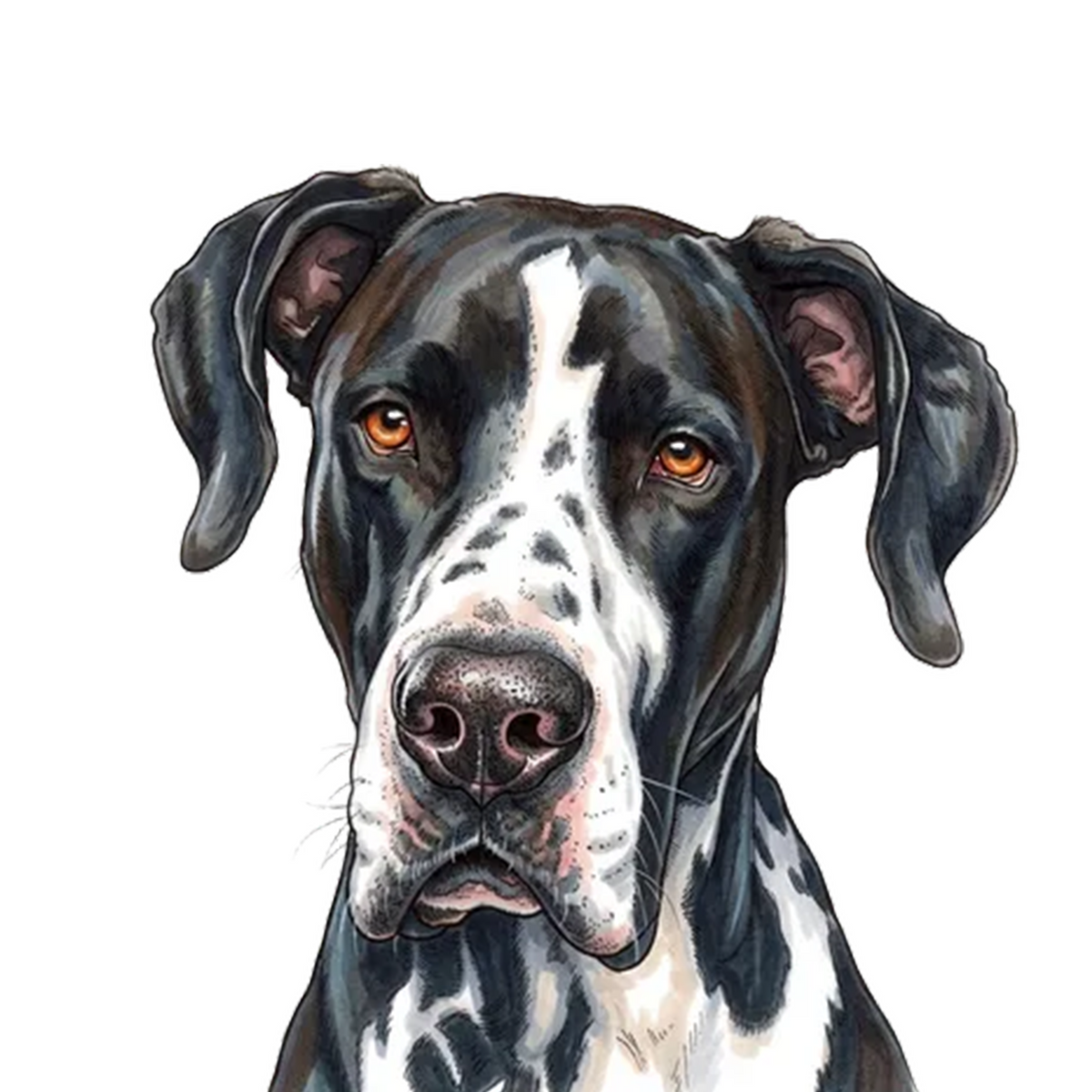 Great Dane portrait in Marker
