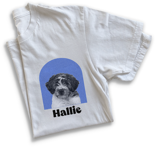 Personalized Pet Color Arch Graphic Tee - White