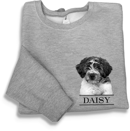 Personalized Pet Face Classic Crew Sweatshirt - Gray