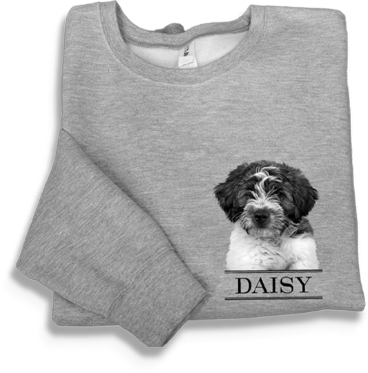 Personalized Pet Face Classic Crew Sweatshirt - Gray