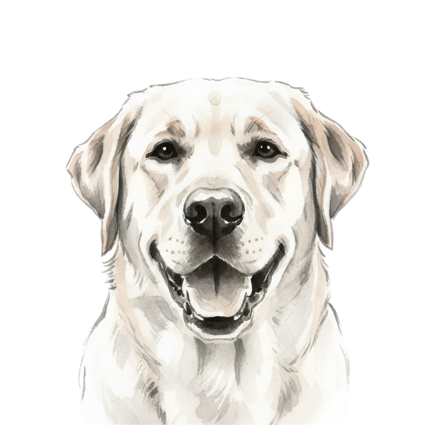 Labrador Retriever portrait in Ink Wash style &mdash; custom pet portrait