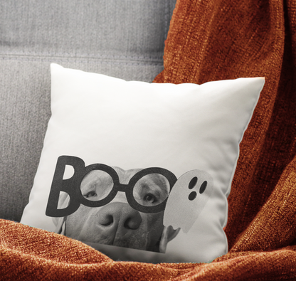 Lil' Boo Peeking Pet Halloween Pillow Cover