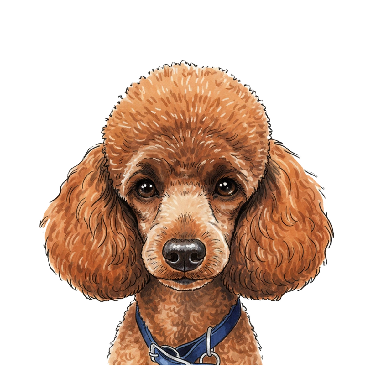 Poodle portrait in Marker