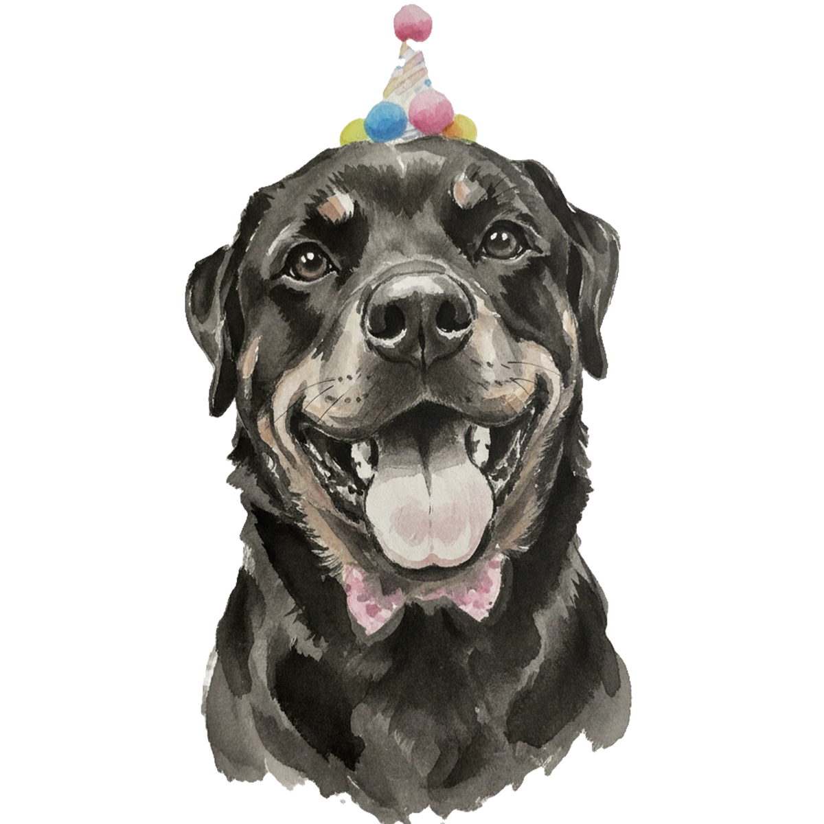 Rottweiler portrait in Ink Wash