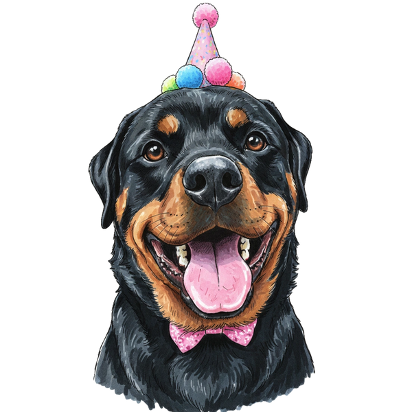 Rottweiler portrait in Marker style &mdash; custom pet portrait