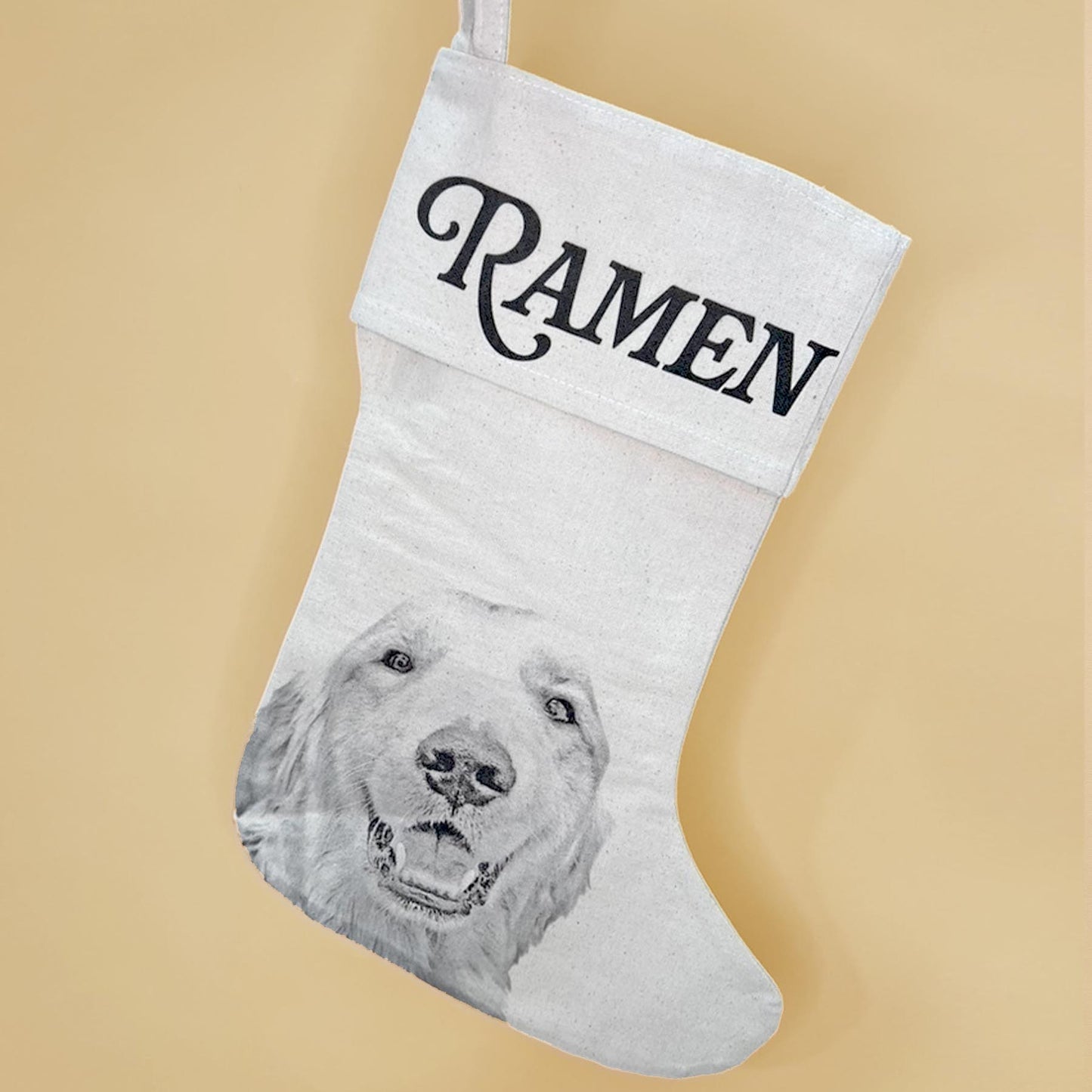 Personalized Perkie Print Canvas Stocking