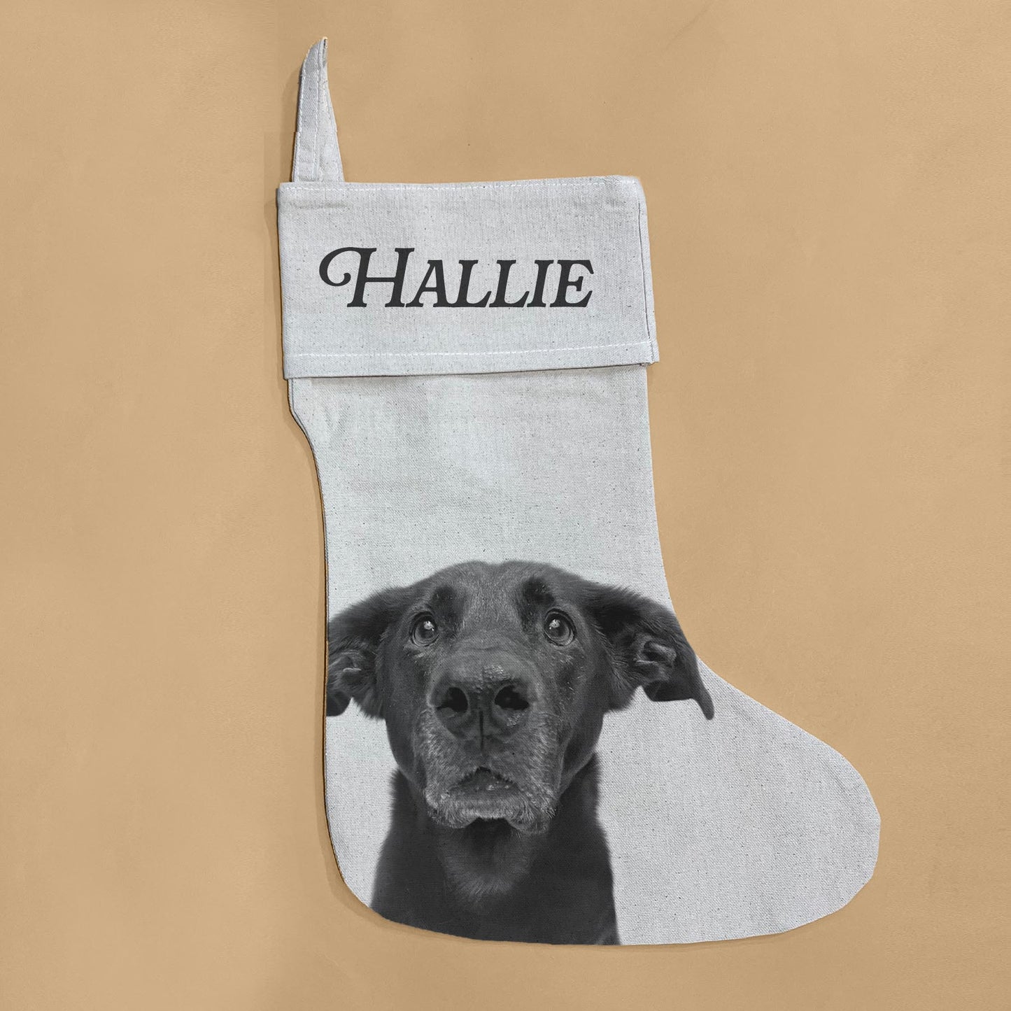 Personalized Perkie Print Canvas Stocking