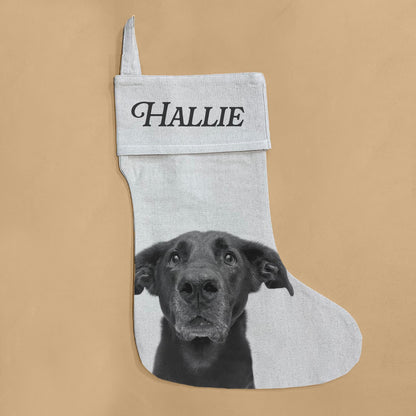 Personalized Perkie Print Canvas Stocking