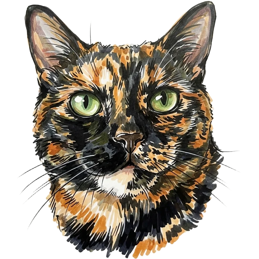 A pet portrait in Marker