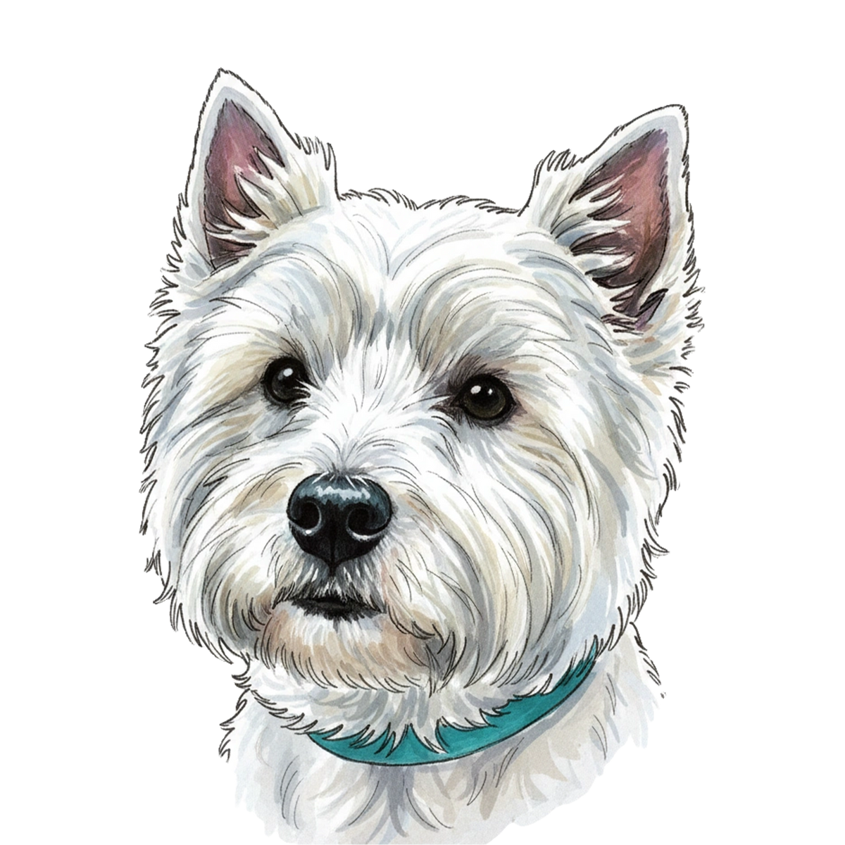 Westie portrait in Marker