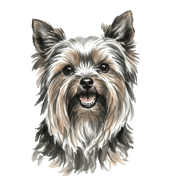 Yorkie portrait in Ink Wash style &mdash; custom pet portrait