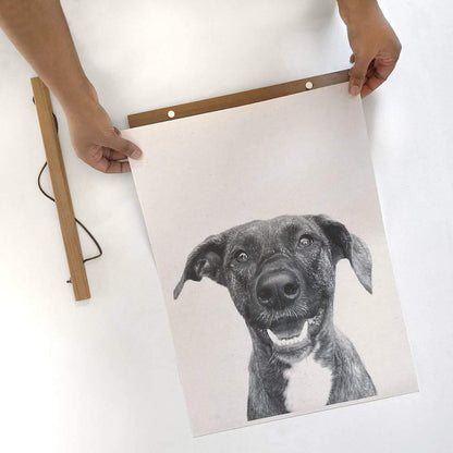 wooden magnetic hangers of dog portrait