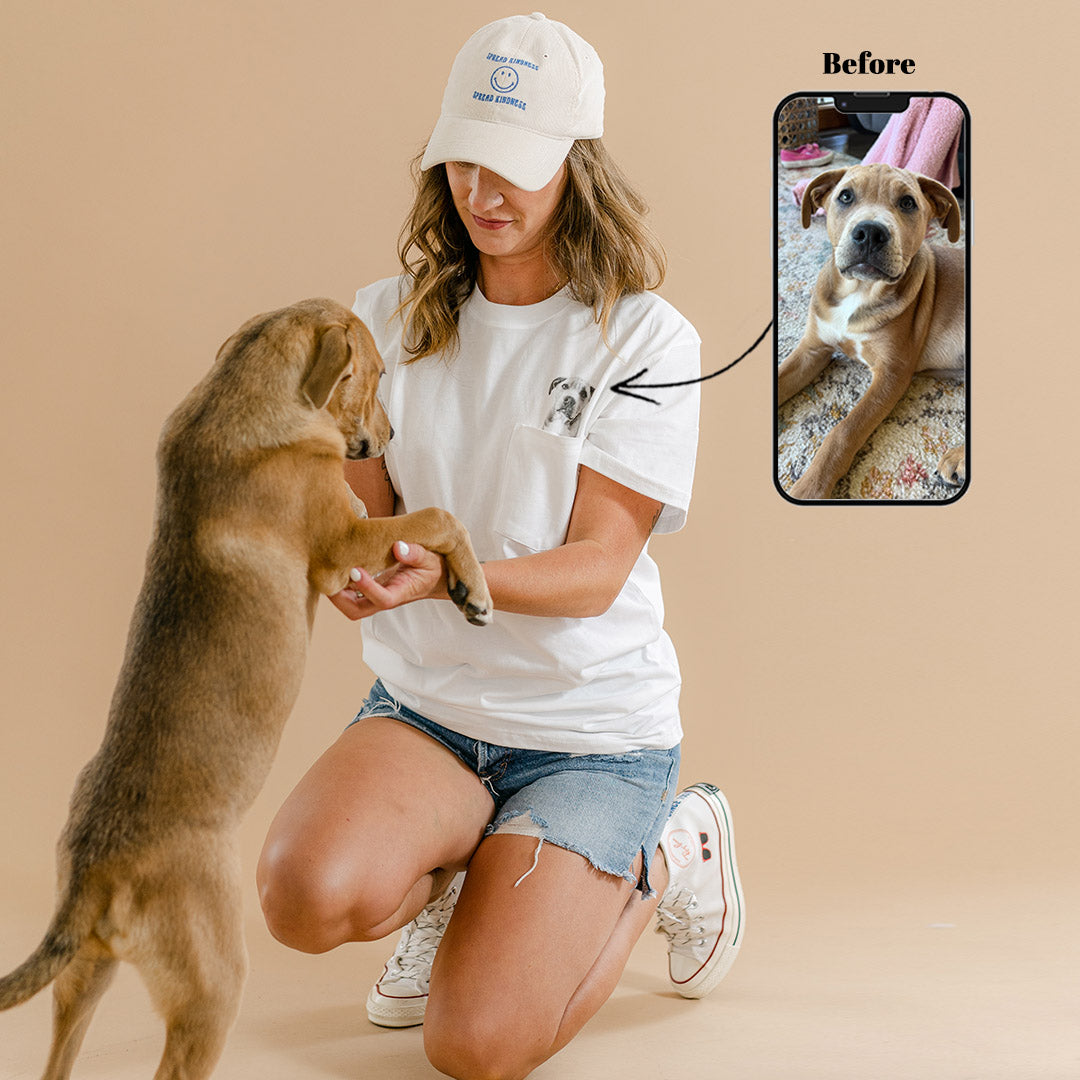 Pet Portrait Pocket Tee – Perkie Prints