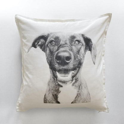 20x20 throw pillow cover with monochrome dog picture